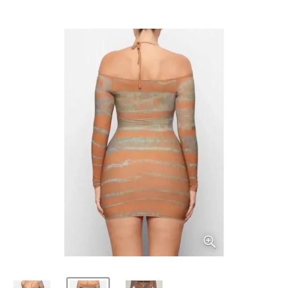 SKIMS RARE!! SKIMS Jelly Sheer Off the Shoulder Dress Tie
Dye Print, S - Picture 10 of 10